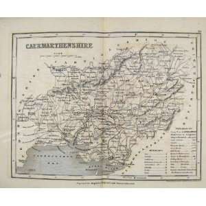    Dugdale C1840 Map Caermarthenshire Antique Print: Home & Kitchen