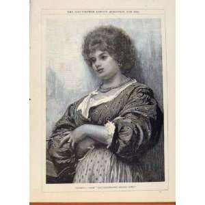  London Almanack 1882 Catarina Portrait Antique Print