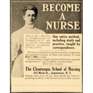 com 1909 Ad Chautauqua Education Nursing Nurse School Practical Nurse 