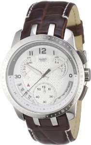  Swatch Mens CORE COLLECTION YRS403 Brown Leather Quartz 