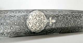 DAMASCUS STEEL BLADE PARROT KNIFE WITH PURE SILVER WIRE  