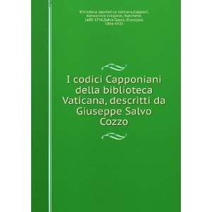  I codici Capponiani della biblioteca Vaticana, descritti 