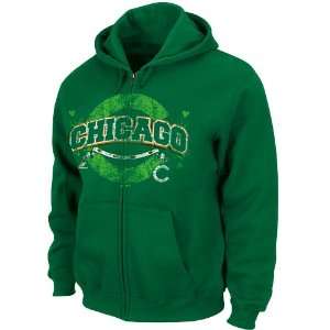  Majestic Chicago Cubs Green Is In Full Zip Hoodie   Green 
