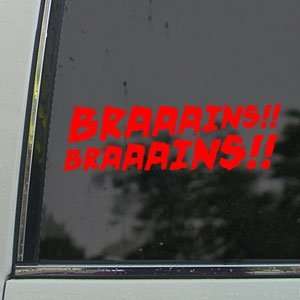  Braaains Red Decal Truck Bumper Window Vinyl Red Sticker 