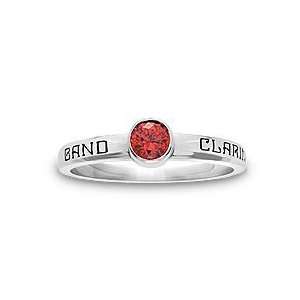   Stackable Class Ring by ArtCarved (1 Stone, 2 Lines) class rings