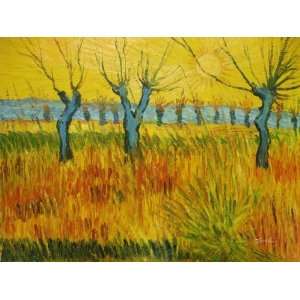   inch Van Gogh Oil Painting Pollarded Willow and Sunset