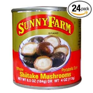 Sunny Farms Whole Mushrooms, Shiitake, 6.5 Ounce (Pack of 24)  