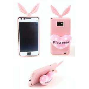  Pink Cute Lovely Rabbit Jelly Stand Case Cover for Samsung 