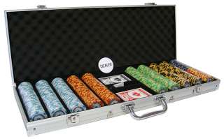 500 Aluminum Case Monte Carlo Casino Poker Chip Set  