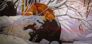 Fox In Winter Season   Original Oil Painting On Canvas  