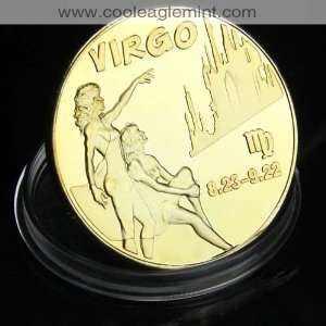  Zodiac Sign Virgo Gold plated Commemorative Coin 059 
