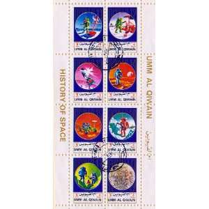  Umm Al Quwain United Arab Emirates 8v Stamp Sheet History 