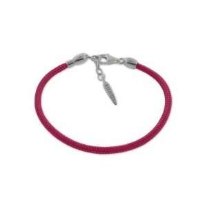  Genuine Biagi Pink Nautical Cotton Cord Bracelet with 925 