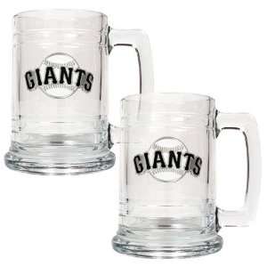  San Francisco Giants MLB 2pc 15oz Glass Tankard Set  Primary Logo 