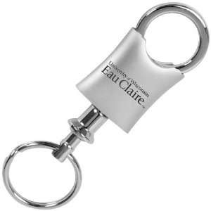 Wisconsin Eau Claire Blugold Brushed Metal Valet Keychain 