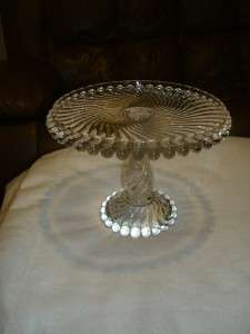 Early American Pattern Glass Cake Stand  NICE!  