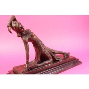  Art Deco Show Girl Dancer Bronze Sculpture Figurine 