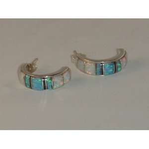  Navajo Indian Jewelry Opal Hoop Earrings   ER 0045 Sports 