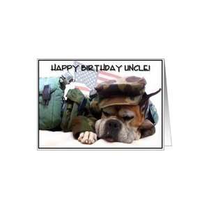  Happy Birthday Uncle Military Boxer Dog Card Health 
