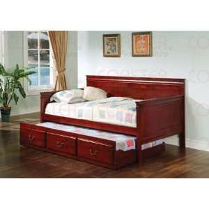 Casey Trundle Daybed in Cherry Finish   Coaster Co. 