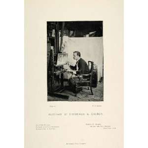   Frederick Stuart Church Artist Easel Studio   Original Halftone Print