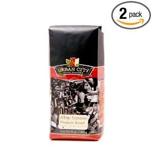 Urban City Coffee Urban Espresso Whole Bean, 16 Ounce Bags (Pack of 2 