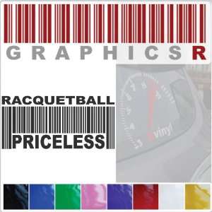 Sticker Decal Graphic   Barcode UPC Priceless Racquetball Racquet Ball 