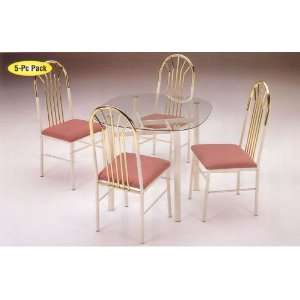  Wonderful White/Gold Finish ,Table/Chair