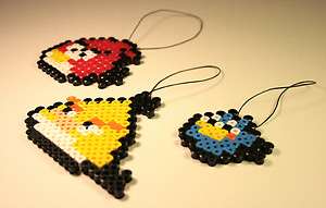 Angry Bird Ornaments  Red, Yellow, Blue  