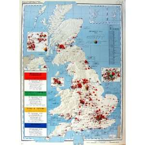   Map Britain Ireland 1963 Employment Engineering Tools