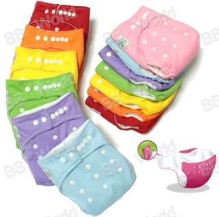   Infant Reusable 7 Colors Cloth Diaper nappy + 1 insert re usable