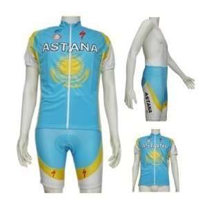 2010 Astana Team Short Sleeves Cycling Jersey with Bib 