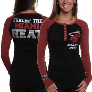  NBA Miami Heat Womens Benched Ringer Long Sleeve T Shirt 