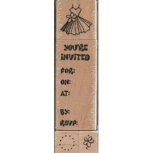  Dressy Invite Wood Mounted Rubber Stamp Set (SWS038) Arts 