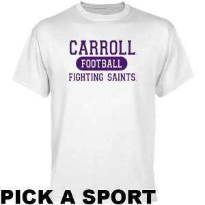  Carroll College Fighting Saints White Custom Sport T shirt 