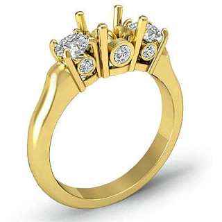   5ct round diamond 3 stone anniversary ring setting 18k gold yellow