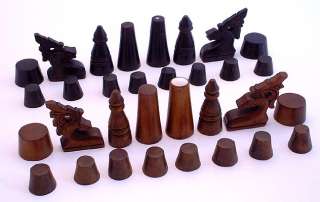 MORO CHESS SET   2 INCH   WITH BOARD, PHILIPPINES #206  