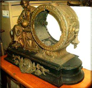 Antique Victorian ANSONIA clock case / base NEWTON spares repair 