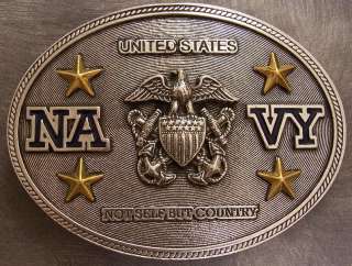 Military Belt Buckle pewter U S Navy oval NEW  