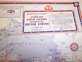 SI716 Vintage Standard Oil Indiana North Central US Map  