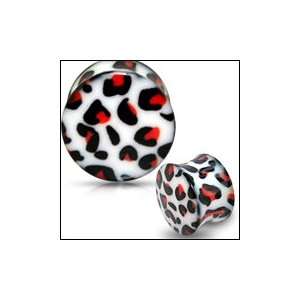    UV Double Flared Dalmatian Ear Plug Piercing Jewelry Jewelry