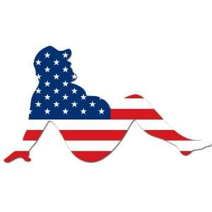  Mudflap Fat Man Shaped USA Flag Funny Sticker Everything 