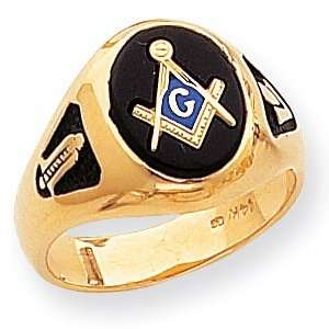  Oval Blue Lodge Ring   14k Gold/14kt yellow gold: Jewelry
