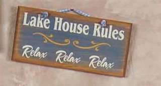 QUALITY WOOD LAKE HOUSE RULES BEACH SIGN WALL PLAQUE  