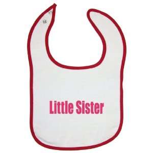 So Relative Red Piping Terry Cloth Baby Bib   Little Sister (Pink 