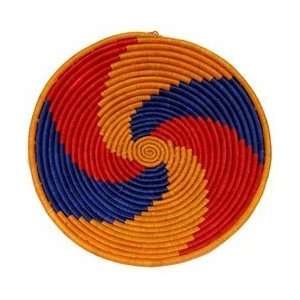 Global Crafts UFBRBO 524053 Large Red Blue Orange Swirl Basket  