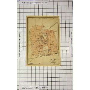  Antique Map Italy Street Plan Udine Castello