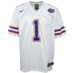  Nike Florida Gators #1 White Tackle Twill Football Jersey 