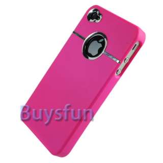   Coated Case Compatible with Apple iPhone 4 / 4S, Purple w/ Chrome Trim