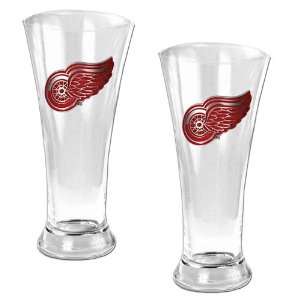  Detroit Red Wings NHL 2pc 16oz Pilsner Glass Set   Primary 